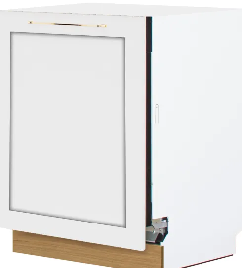 Dolna zabudowa zmywarki 60 panel zakryty Laurencja (biały lakier mat/dąb Soma ciemny)