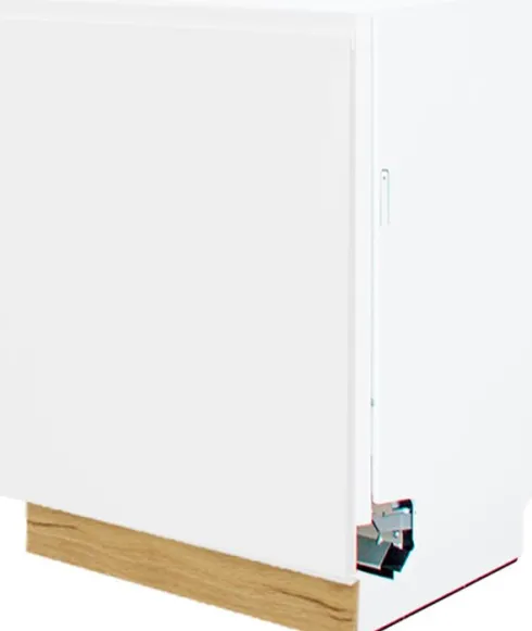 Dolna zabudowa zmywarki 60 panel zakryty Kampara (Biały lakier/dąb Soma ciemny)