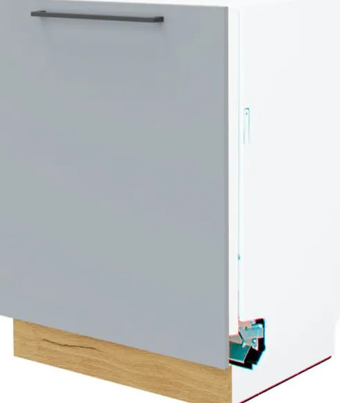 Dolna zabudowa zmywarki 60 panel zakryty Monia (szary/dąb Soma ciemny)