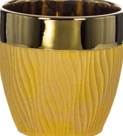 Doniczka ceramiczna Knti 9 (złoty/miód)