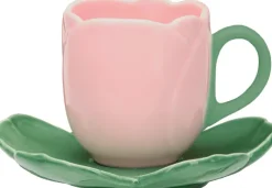 Filiżanka+spodek Tulip 170 (różowy/zielony)