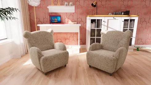 Fotelik Miś (boucle cappuccino)
