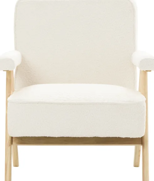 Fotel Vintage 25 (boucle kremowy)