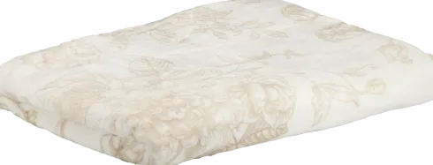 Koc flanelowy Flowers 58 (biały/beż)