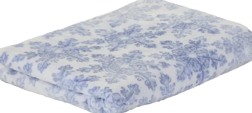 Koc flanelowy Snow 38 (biały/niebieski)