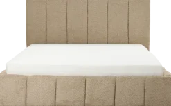 Łóżko tapicerowane Bianko 160 (boucle cappuccino) ze stelażem i pojemnikiem