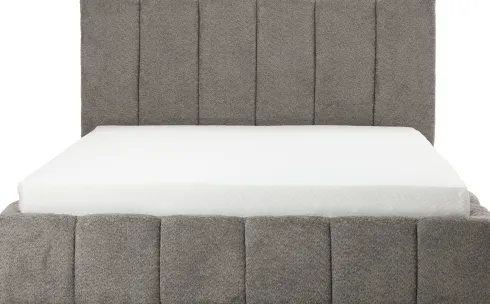 Łóżko tapicerowane Bianko 160 (boucle grafit) ze stelażem i pojemnikiem