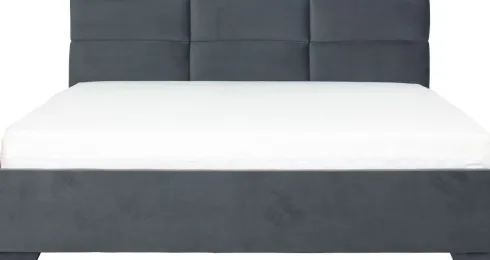 Łóżko tapicerowane 160 Sawona (plusz grafit) ze stelażem i pojemnikiem