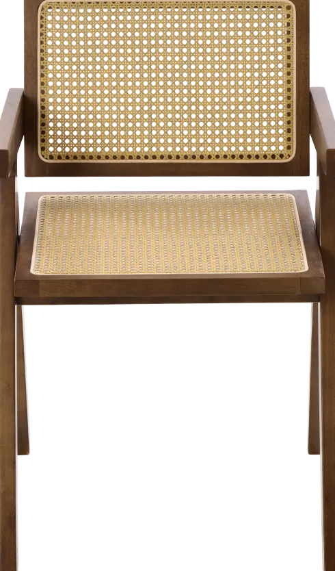 Krzesło drewniane Nerivo 41 (rattan/orzech)