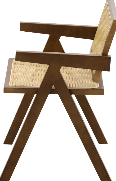 Krzesło drewniane Nerivo 41 (rattan/orzech)