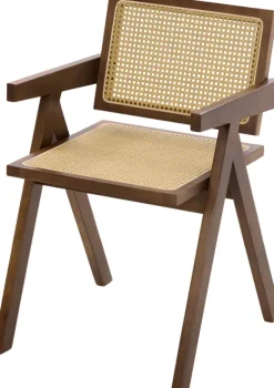 Krzesło drewniane Nerivo 41 (rattan/orzech)
