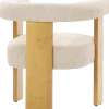 Krzesło drewniane Velu 43 (boucle beż/jasne drewno)