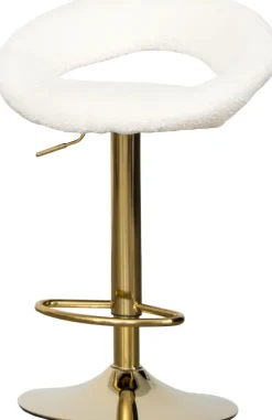 Krzesło-hoker ROJAL (kremowy/złoty)