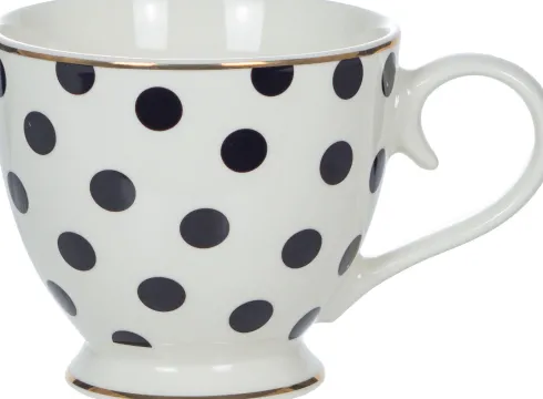 Kubek ceramiczny Cindy (biały w czarne kropki)