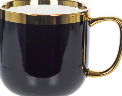 Kubek ceramiczny Cindy 83 (czarny ze złotym paskiem)