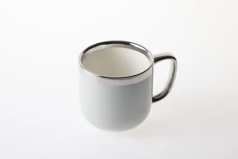 Kubek ceramiczny Cindy 83 (szary ze srebrnym paskiem)