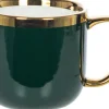 Kubek ceramiczny Cindy 83 (zielony ze złotym paskiem)