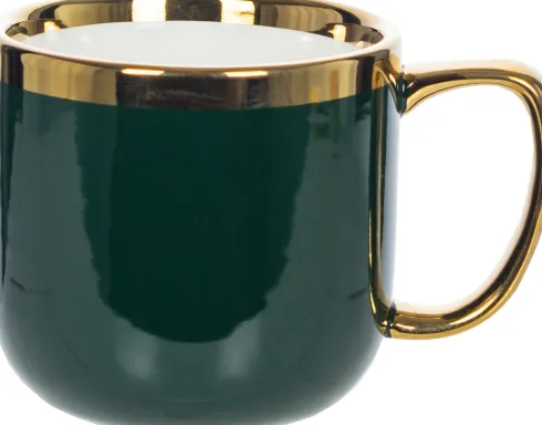 Kubek ceramiczny Cindy 83 (zielony ze złotym paskiem)