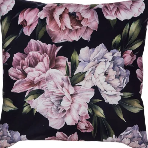 Poszewka Peony 117 (czarna w kwiaty)