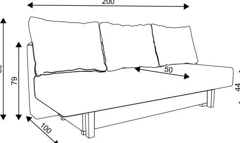 Sofa Afrodyta 2 (plusz srebrzysty)