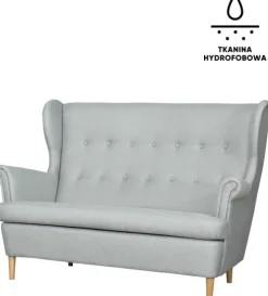 Sofa 2-osobowa Werina (elegantis jasny szary)