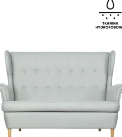 Sofa 2-osobowa Werina (elegantis jasny szary)