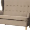 Sofa 2-osobowa Werina (plusz brąz)