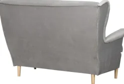 Sofa 2-osobowa Werina (plusz srebrzysty)