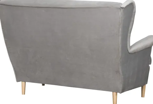 Sofa 2-osobowa Werina (plusz srebrzysty)