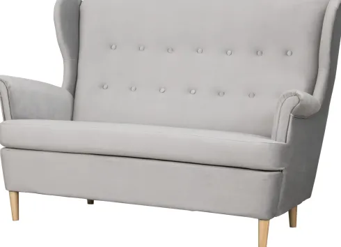 Sofa 2-osobowa Werina (plusz srebrzysty)