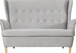 Sofa 2-osobowa Werina (plusz srebrzysty)