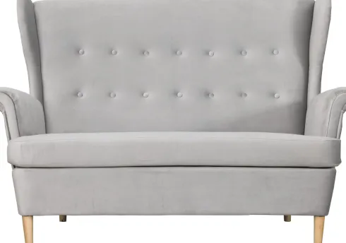 Sofa 2-osobowa Werina (plusz srebrzysty)