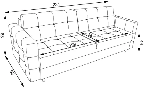 Sofa Paris (plusz grafit)