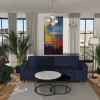 Sofa Paris (plusz granat) z fotelami - aranżacja
