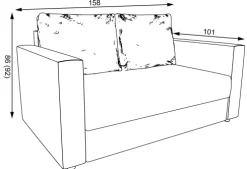 Sofa rozkładana Milano (sztruks szary)