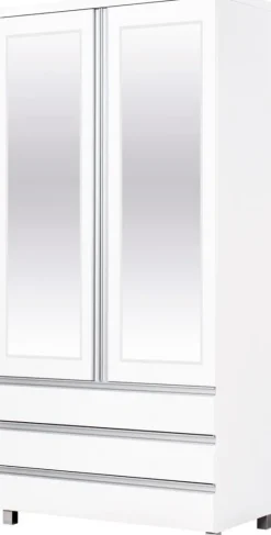 Szafa 2 drzwiowa z lustrami Aga (biały połysk)