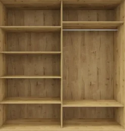 Szafa przesuwna 200 cm (dąb Soma ciemny/czarne okucia)