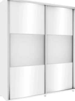 Szafa przesuwna 180 cm lustra (biały połysk)