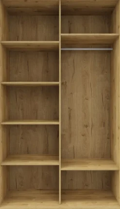 Szafa przesuwna 3xlustra 120cm (dąb Soma ciemny)