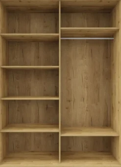 Szafa przesuwna 3xlustra 150cm (dąb Soma ciemny)