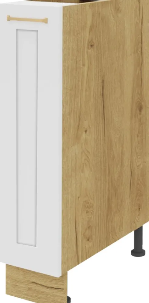 Szafka 20 dolna Laurencja na kosz cargo (biały lakier mat/dąb Soma ciemny)