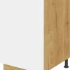 Szafka 50 dolna lewa Bellona (biały połysk/dąb Soma ciemny)