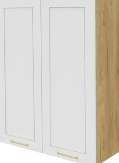 Szafka 80 górna Laurencja (biały lakier mat/dąb Soma ciemny) 100cm