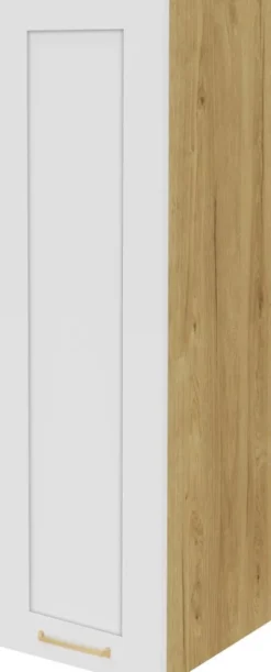 Szafka 30 górna lewa Laurencja (biały lakier mat/dąb Soma ciemny) 100cm