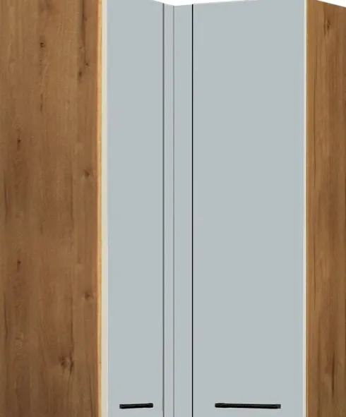 Szafka narożna górna (litera L) Monia 100cm (szary/dąb Soma ciemny)