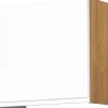 Szafka 50x43 nad okap teleskopowy Kampara (Biały lakier/dąb Soma ciemny)