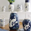 Wazon ceramiczny Pavone 46 (niebieski/biały)