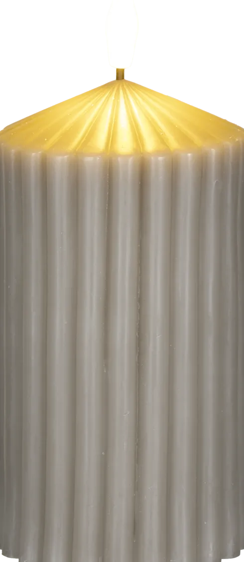 Świeca woskowa LED duża Cozy Light 52 (szara)