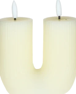 Świeca woskowa LED w kształcie litery U Cozy Light 53 (kremowa)