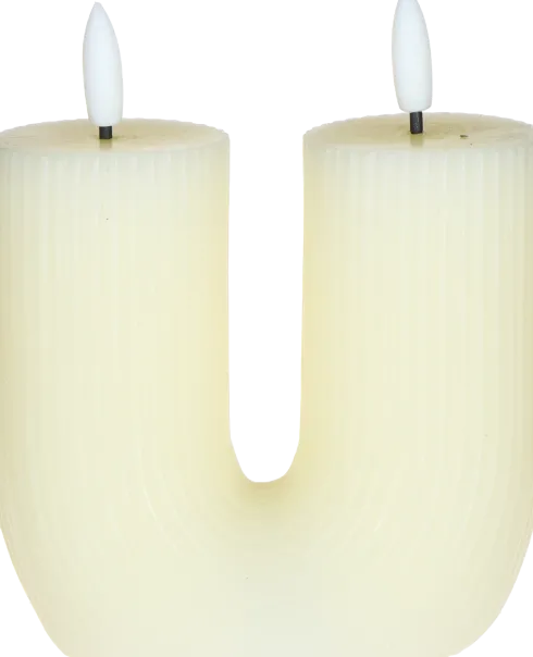 Świeca woskowa LED w kształcie litery U Cozy Light 53 (kremowa)